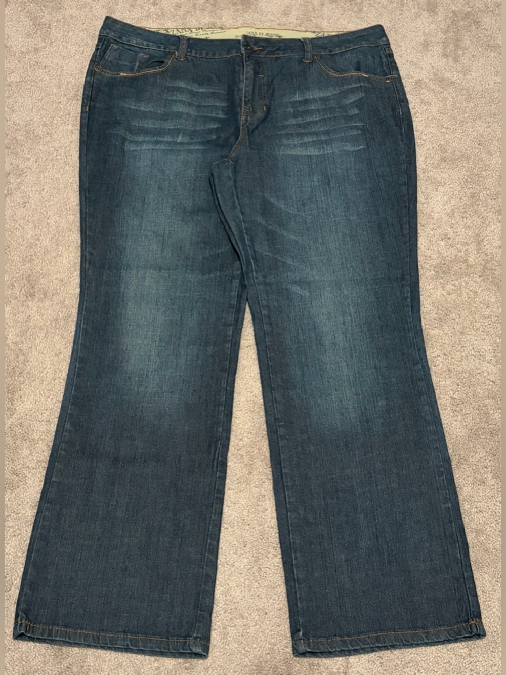 Zana Di Jeans Premium Denim Women’s Distressed Wide Leg Size 18 Measured 42x32